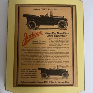 Vintage Style Wooden Jackson Automobile advertisement wall Plaque